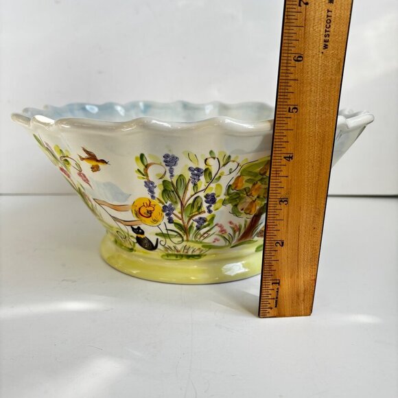 Dario Farrucci Ma Maison Large Serving Bowl Hand Painted Tabletops Unlimited - Picture 7 of 9